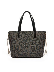 TOUS Torebka Kaos Icon 2002022051 Czarny. Czarne shopper bag Tous, bez wzorów, ze skóry, bez dodatków. Za 769,99 zł.