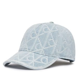 Czapka z daszkiem Calvin Klein. Niebieskie czapki Calvin Klein, bez wzorów, z denimu. Za 148,99 zł.