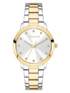 Tamaris Zegarek kwarcowy w kolorze srebrno-złotym rozmiar: onesize. Szare, analogowe zegarki Tamaris. Za 139,87 zł.