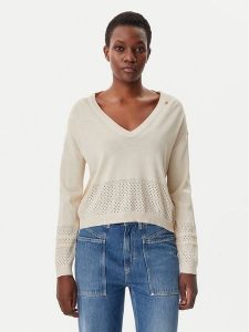Gaudi Sweter 511BD53022 Beżowy Regular Fit. Brązowe swetry klasyczne Gaudi, l, z wiskozy, bez kołnierzyka. Za 209,99 zł.