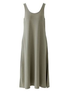 Oui Sukienka w kolorze khaki rozmiar: 44. Brązowe sukienki Oui, bez wzorów, bez kołnierzyka, bez ramiączek, midi. Za 240,99 zł.