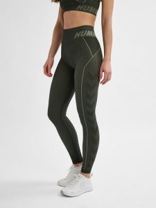 Damskie legginsy Hummel TE Christel. Zielone legginsy Hummel, bez wzorów, z elastanu. Za 159,00 zł.