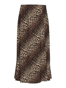 Pieces Spódnica midi Nya 17147811 Brązowy Regular Fit. Brązowe spódnice Pieces, xs, bez wzorów, z wiskozy, midi. Za 99,99 zł.