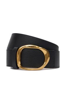 TWINSET Pasek Damski 252TO525A Czarny. Czarne paski Twinset, bez wzorów, ze skóry. Za 369,99 zł.