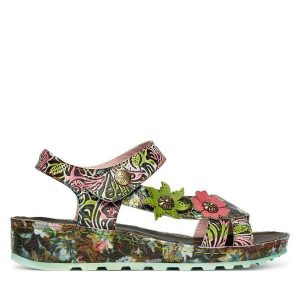 Sandały Laura Vita. Czarne sandały LAURA VITA, bez wzorów, bez obcasa, na płaskiej podeszwie, bez zapięcia. Za 409,99 zł.