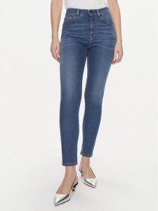 Weekend Max Mara Jeansy Eufrate 2415181051 Granatowy Slim Fit. Niebieskie jeansy Weekend Max Mara, bez wzorów, z bawełny. Za 409,99 zł.