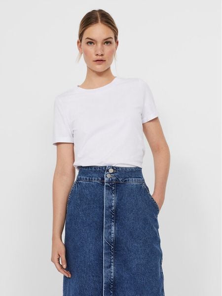 Vero Moda T-Shirt Paula 10243889 Biały Regular Fit. Białe t-shirty Vero Moda, m, bez wzorów, z bawełny, bez kołnierzyka, bez ramiączek. Za 59,99 zł.