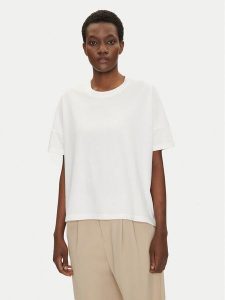 Bomboogie T-Shirt TW7441TJOR5 Biały Relaxed Fit. Białe t-shirty Bomboogie, bez wzorów, z bawełny, bez kołnierzyka, bez ramiączek. Za 99,99 zł.