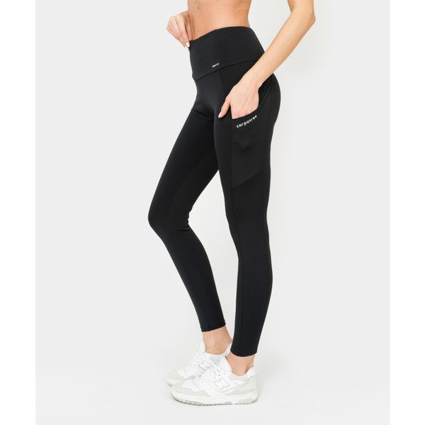 Legginsy z kieszeniami Carpatree Libra czarne. Czarne legginsy Carpatree, bez wzorów, z materiału, z podwyższonym stanem. W wyprzedaży za 169,99 zł.