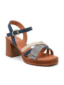 Sixth Sens Sandały w kolorze niebieskim na obcasie rozmiar: 41. Niebieskie sandały Sixth Sens, bez wzorów, z otwartym noskiem, bez obcasa, na koturnie, bez zapięcia. Za 113,99 zł.