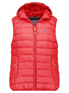 Geographical Norway Kamizelka pikowana "Vatikolor" w kolorze czerwonym rozmiar: L. Czerwone kamizelki Geographical Norway, l, bez wzorów, bez kołnierzyka, bez ramiączek, bez kaptura. Za 152,98 zł.