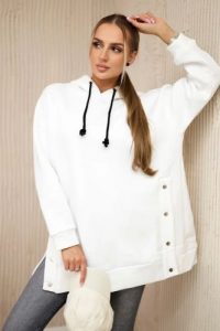 Bluza ocieplana z napami ecru. Bluzy KESI, l, bez wzorów, z bawełny, bez kaptura. Za 238,37 zł.