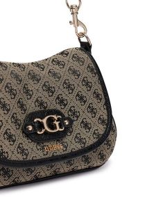 Guess Torebka Samantha HWJT23 13190 Beżowy. Brązowe torebki klasyczne Guess, z aplikacjami, z materiału, bez dodatków. Za 584,99 zł.