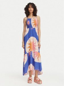 Maaji Sukienka letnia Isadora PT2123CLD010 Niebieski Regular Fit. Niebieskie sukienki Maaji, na lato, s, bez wzorów, z wiskozy, bez kołnierzyka, bez ramiączek. Za 549,99 zł.