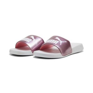 Klapki damskie Puma Popcat 20 Girlpower. Białe klapki Puma, bez wzorów, z materiału, bez obcasa. Za 149,00 zł.