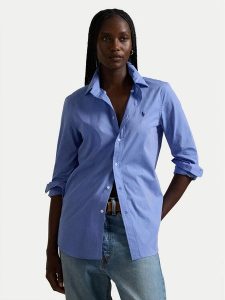 Polo Ralph Lauren Koszula 211941509001 Niebieski Slim Fit. Niebieskie koszule Polo Ralph Lauren, bez wzorów, z bawełny, bez kołnierzyka, bez ramiączek. Za 469,99 zł.