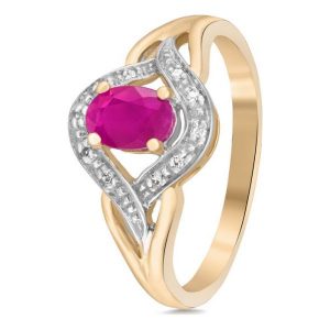 Wspaniały Pierścionek - , Diament 0,03ct,rubin. Pierścionki marki W.KRUK. Za 1 790,00 zł.