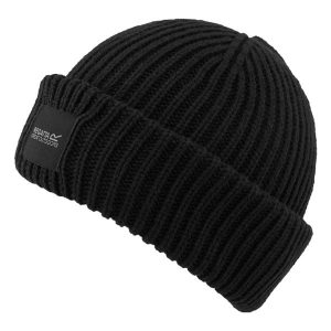 Unisex czapka beanie Connora Fisherman. Czarne czapki Regatta, bez wzorów, z materiału, klasyczne. Za 22,99 zł.