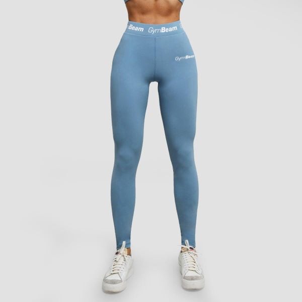 Legginsy damskie fitness z wysoką talią Simple. Szare legginsy GYMBEAM, bez wzorów, z elastanu. Za 85,90 zł.