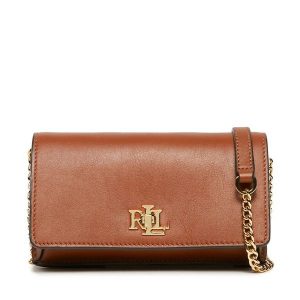 Torebka LAUREN RALPH LAUREN. Brązowe torebki klasyczne Lauren Ralph Lauren, bez wzorów, bez dodatków. Za 643,99 zł.