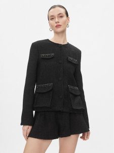 ViCOLO Marynarka TR0872 Czarny Regular Fit. Czarne marynarki i żakiety ViCOLO, l, bez wzorów, z syntetyku. Za 579,99 zł.