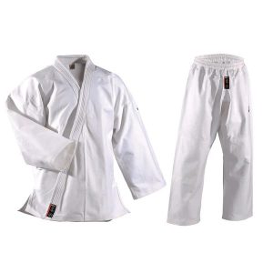 Kimono jiu-jitsu Danrho Shogun Plus. Białe kombinezony DANRHO, m, bez wzorów, z bawełny, militarne, bez kołnierzyka, bez ramiączek. Za 342,50 zł.