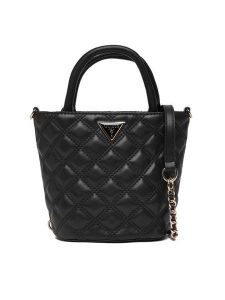 Guess Torebka Giully II Mini HWQG96 73760 Czarny. Czarne torebki klasyczne Guess, z aplikacjami, ze skóry, bez dodatków. Za 549,99 zł.