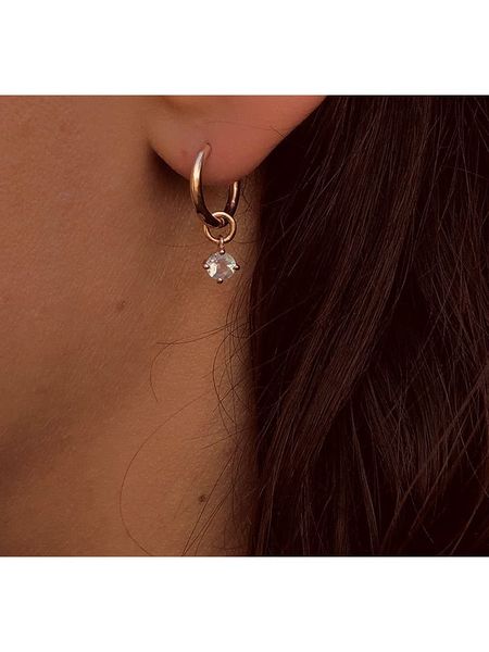 Les Petites Précieuses Pozłacane kolczyki-kreole z kwarcem rozmiar: onesize. Różowe kolczyki Les Petites Précieuses, z kwarcem, pozłacane. Za 117,99 zł.