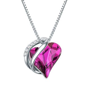 Rafaela Donata Naszyjnik srebrny Serce srebro wysokiej próby zdobiony kryształkami Swarovski® srebrny Naszyjniki 1 ct Damski. Szare naszyjniki Rafaela Donata, z ametystem, srebrne. Za 318,99 zł.