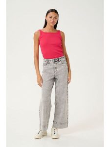 Kaffe Top "Carna" w kolorze różowym rozmiar: L. Różowe topy Kaffe, l, bez wzorów, bez kołnierzyka, bez ramiączek. Za 43,99 zł.