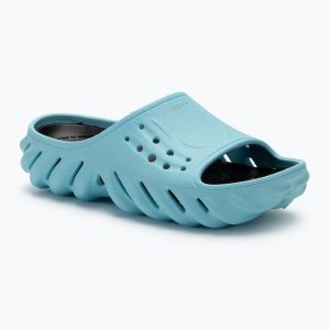 Klapki Crocs Echo Slide. Niebieskie klapki Crocs, bez wzorów, bez obcasa. Za 119,99 zł.
