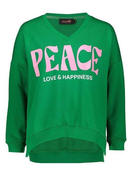 Miss goodlife Bluza "Peace Love & Happiness" w kolorze zielonym rozmiar: XL. Zielone bluzy miss goodlife, xl, bez wzorów, z bawełny, bez kaptura. Za 214,19 zł.