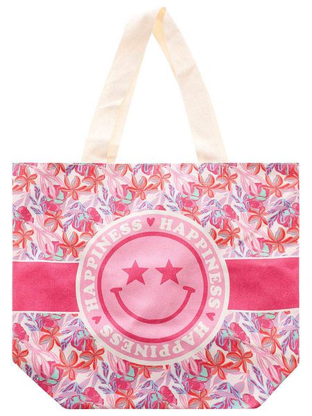 Zwillingsherz Torba materiałowa "Happiness Floral" w kolorze jasnoróżowym - 45 x 38 x 17 cm rozmiar: onesize. Różowe shopper bag Zwillingsherz, bez wzorów, z materiału, na ramię, bez dodatków. Za 96,37 zł.