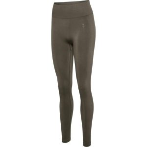 Damskie legginsy Hummel Flow. Brązowe legginsy Hummel, bez wzorów, z dzianiny. Za 167,00 zł.