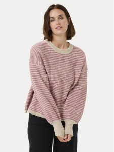 Kaffe Sweter Ellery 10509032 Różowy Loose Fit. Czerwone swetry klasyczne Kaffe, xxl, z syntetyku, bez kołnierzyka. Za 169,99 zł.