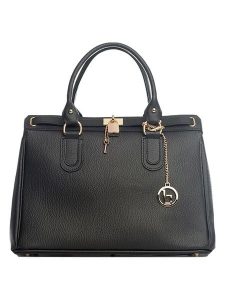 Lia Biassoni Skórzana torebka "Nure" w kolorze czarnym - 36 x 28 x 18 cm rozmiar: onesize. Czarne torebki klasyczne Lia Biassoni, bez wzorów, z materiału, przez ramię, bez dodatków. Za 393,45 zł.