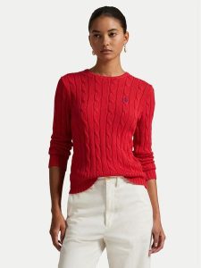 Polo Ralph Lauren Sweter 211971869019 Czerwony Slim Fit. Czerwone swetry klasyczne Polo Ralph Lauren, m, z bawełny, bez kołnierzyka. Za 569,99 zł.