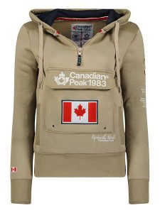 Canadian Peak Bluza "Gyrelle" w kolorze beżowym rozmiar: L. Brązowe bluzy Canadian Peak, l, z aplikacjami, z bawełny, z kapturem. Za 113,99 zł.