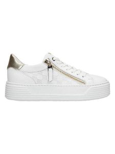 Wojas Skórzane sneakersy w kolorze złoto-białym rozmiar: 38. Białe trampki Wojas, bez wzorów, bez zapięcia. Za 415,31 zł.