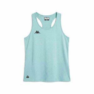 Damski tank top Kappa Ipef. Niebieskie topy Kappa, l, bez wzorów, z materiału, eleganckie, bez kołnierzyka, bez ramiączek. Za 100,30 zł.