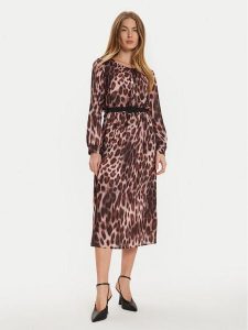 Rinascimento Sukienka codzienna CFC0121279003 Brązowy Slim Fit. Brązowe kombinezony Rinascimento, xs, bez wzorów, z syntetyku, bez kołnierzyka, bez ramiączek. Za 429,99 zł.