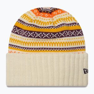 Czapka zimowa damska New Era Rail Isle Cuff Knit Beanie. Brązowe czapki New Era, bez wzorów. Za 129,99 zł.