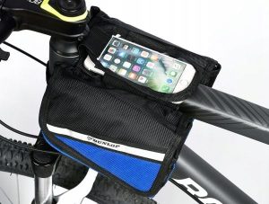Torba rowerowa sakwa saszetka uchwyt rowerowy na telefon DUNLOP. Czarne nerki i saszetki DUNLOP, z aplikacjami, z materiału. Za 55,00 zł.