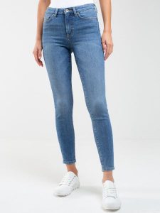 Spodnie jeans damskie Melinda High Waist 328. Niebieskie jeansy Big Star, bez wzorów, z denimu, z podwyższonym stanem. W wyprzedaży za 79,99 zł.