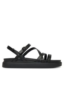 Clarks Sandały Aristella Rose 26181259 Czarny. Czarne sandały Clarks, bez wzorów, ze skóry, bez obcasa, na płaskiej podeszwie, bez zapięcia. Za 339,99 zł.