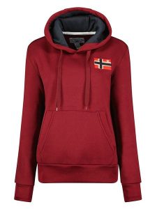 Geographical Norway Bluza "Genifer" w kolorze bordowym rozmiar: S. Czerwone bluzy Geographical Norway, s, bez wzorów, z kapturem. Za 113,95 zł.