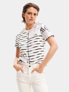 Desigual T-Shirt Lou 24SWTKA8 Biały Regular Fit. Białe t-shirty Desigual, m, bez wzorów, z syntetyku, bez kołnierzyka, bez ramiączek. Za 269,99 zł.