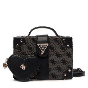 Torebka Guess. Czarne kuferki Guess, z aplikacjami, bez dodatków. Za 344,99 zł.