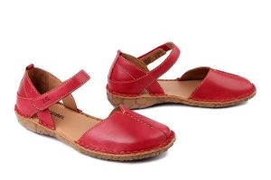 JOSEF SEIBEL 79542 476 470 Rosalie 42 rubin, sandały damskie. Czerwone sandały Josef Seibel, bez wzorów, ze skóry, bez obcasa, bez zapięcia. Za 263,42 zł.