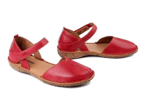 JOSEF SEIBEL 79542 476 470 Rosalie 42 rubin, sandały damskie. Czerwone sandały Josef Seibel, bez wzorów, ze skóry, bez obcasa, bez zapięcia. Za 263,42 zł.